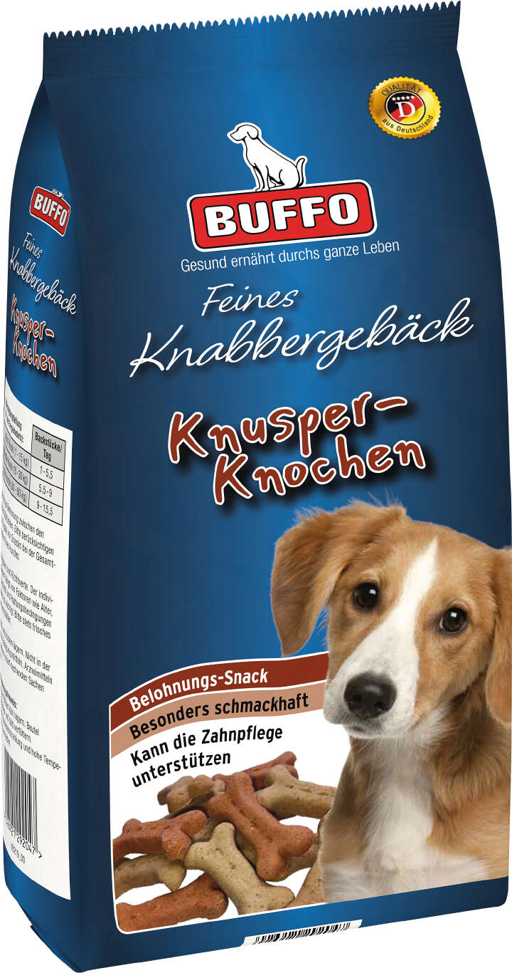 BUFFO Hundeleckerli Feines Knabbergebäck Knusper-Knochen-Mix